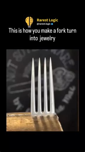 Rarest Logic | Educational 🧠 on Instagram: "That drawer full of old silverware you never use? It’s about to become way more valuable. This video shows someone turning a sterling silver fork into custom rings using just pliers, a hammer, and some polish. No fancy equipment. No jewelry degree. Just bend the tines, shape them to size, smooth out the edges, and boom—wearable art with actual history behind it. Here’s why this matters beyond just looking cool: upcycling vintage cutlery is seriously s