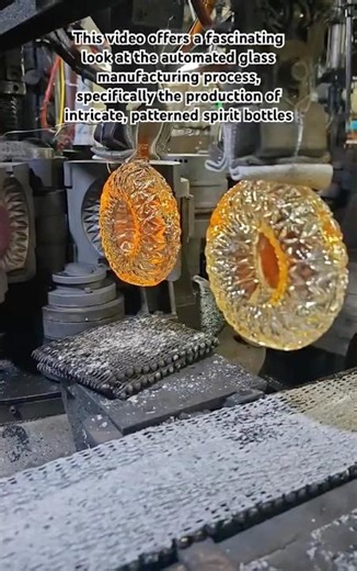 Automated Intricate Glass Bottle Manufacturing #GlassManufacturing• #GlassProduction• #MoltenGlass