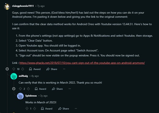 How do I logout from YouTube on Android?