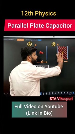 Parallel Plate Capacitor Explained | Capacitance | Class 12 Physics #class12physics #viral #ytshorts