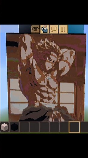 Inosuke Hashibira Full Body pixel art in minecraft! #minecraft #pixelart #gaming #trending #edit