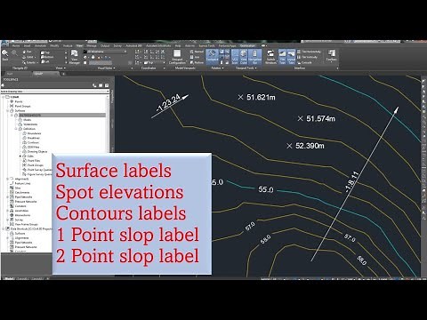 Surface labels in civil 3D contour labels slope labels spot elevation spot elevation on grid