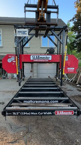 Taking the sawmill out to play #sawmill #telehandler #diybandsawmill #slabmaster
