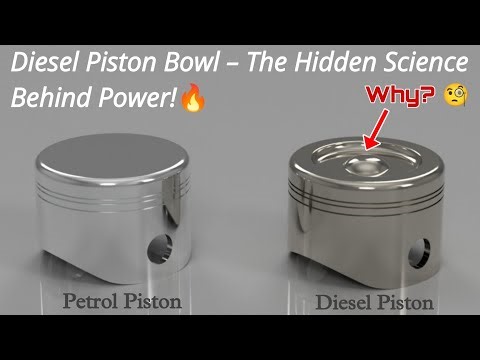 How the Bowl in Diesel Pistons Boosts Power & Efficiency #piston #engine #technology #automobile#car