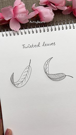 Twisted Leaves 🍃 🚀 Step-by-step guide to draw leaves in different perspectives is available for download at my online store and Etsy shop 🛍️ . Comment below for link 🔗 or visit the link in bio 🔗 www.artsybeats.com ✨ . Easy-to-follow tutorials and practice templates giving you a wealth of practice opportunities and creative time ✍️ . . Immerse yourself in the therapeutic and calming experience of drawing ✍️ . Practice mindfulness and relax 😌 . . #artreels #artreel #botanica #perspective #pe