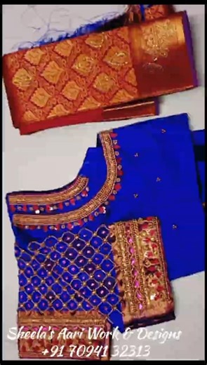 Simple aari work blouse design