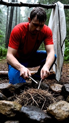 Peaceful Rainy Lake Camping ASMR #relax #shorts #survival