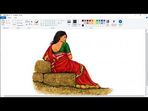 How to Draw- in Computer | The Traditional Woman | Saree | Ms paint |Speed Drawing Tutorial