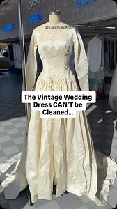 This Vintage Wedding Dress CAN’T be Cleaned… #vintage #weddingdress #restoration #mindblown #beforeandafters | Yale Cleaners