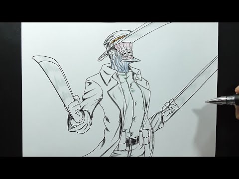 Vẽ Quỷ Kiếm Katana trong Chainsaw Man | how to draw Katana Man