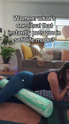 Mine is tension release on my plush ruggable. 🫠 😌 #stressrelief #selfcareritual #foamrolling #fascia #softlife