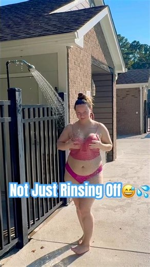 She Turned the Pool Shower Into a Show 😳💦 #Shorts #CoupleGoals