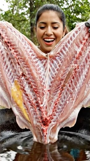 Whole Giant Fish Deep Fry: Crispy Skin, Juicy Meat - Epic Outdoor Cooking!#cookingvideo