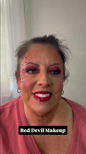 Red Devil Halloween makeup #halloweenmakeup #devilmakeup #macmakeover
