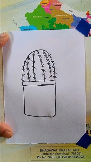 🌵😱How to Draw a Cute Cactus Step by Step#easydrawing #viralshorts #shorts