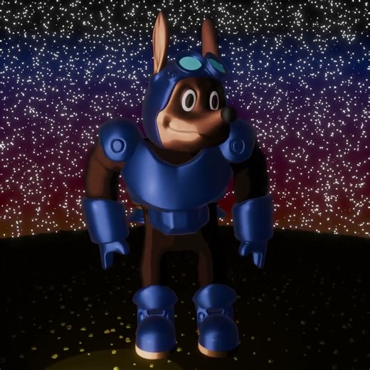 Dancing Rocket Knight with Music #blender3d