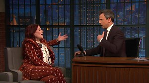 Megan Mullally is giving Seth Meyers the scoop about her performance in tonight's new episode of Will & Grace! 🎶 | Will & Grace