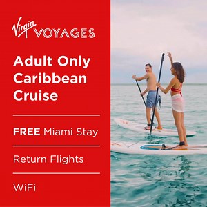 What a Deal! Adults Only Caribbean Cruise with FREE Miami Stay & Return Flights.🤩 Experience a holiday like never before with Virgin Voyages. Head to Miami and stay 2 nights where the mojitos are chilling and Wynwood’s street art scene is waiting to be admired. Embark Virgin Voyages brand new Brilliant Lady and let her take you on a voyage of a lifetime. Experience a slice of island paradise as you discover characterful towns, talcum soft beaches and lush tropical rainforests. ⛴️ Brilliant Lady