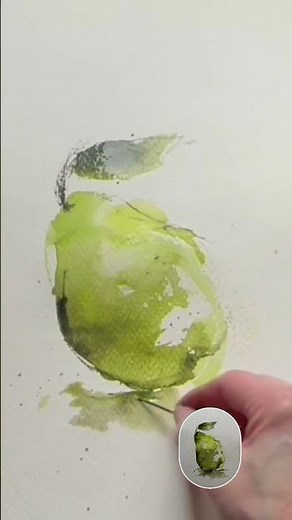 Paint a Loose Watercolor Pear 🍐 | Gentle Tutorial