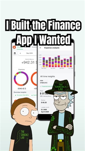 The Sanchez Lab on Instagram: "People keep asking what I build when I’m not making these videos. I built a personal finance app because I wanted charts, patterns and full control over my data. Android only for now, link in bio. If you’re on iOS and would want this too, comment "iOS". #computerscience #programming #androidapp #personalfinance #techreels"