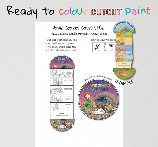 David Spares Saul’s Life Bible Craft | Forgiveness Lesson | Christian Coloring Activity | Sunday School Printable - Etsy