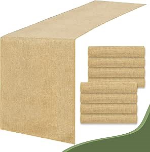 Amazon.com: Burlap Table Runners 12 x 84 inch 8 Pieces Jute Fabric Table Runners : Home & Kitchen