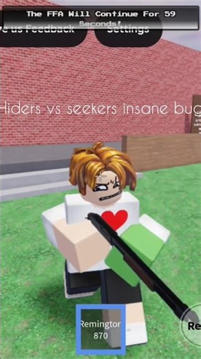 hiders vs seekers insane bug with gun in lobby #roblox #hiders #fight #seekers #bug