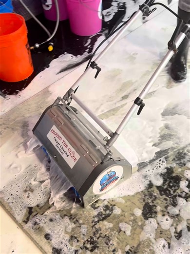 Grey rugs are sneaky. They look fine — until we dust them. 😅 That's always the first step at ATC Rug Washing. Our dusting process agitates and pulls out the dry, compacted soil that's been buried in those fibers long before water ever touches the rug. What comes out of a