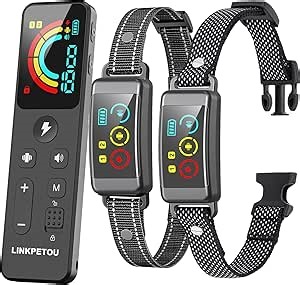 Dog Shock Collar with Remote - LINKPETOU Upgrated Electric Dog Training Collar with Beep, Vibration, Safe Shock, Rechargeable Waterproof e Collar for Small Medium Large Dogs (2 Collars+ 1 Remote)