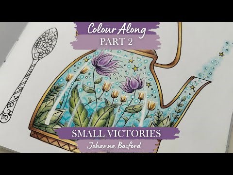 Colouring Flowers🌷& Glass Highlights in Small Victories: Part 2 | Purple & Yellow Polychromos Combo