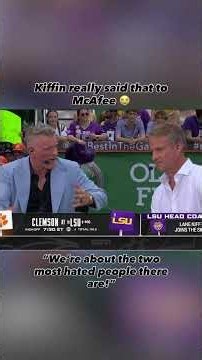 A bonding moment for Kiffin and McAfee 🤣