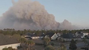 Crews battle massive wildfire near Myrtle Beach