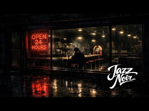 All-Night Diner Noir — 5 Hours of 1940s–1950s Jazz for Focus & Unwind | Rainy Midnight Bar