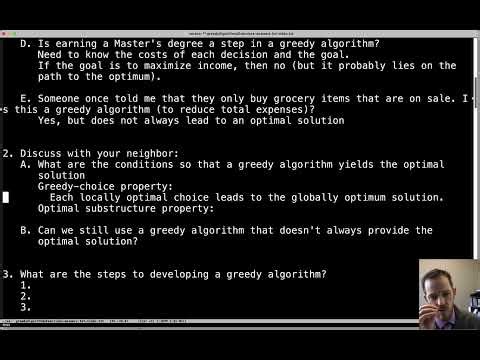 Greedy Algorithms Exercises