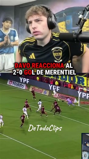 DAVO REACCIONA AL GOL DE MERENTIEL PARA EL 2-0
