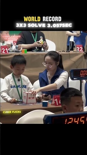 World Record 3x3 Rubiks Solve In 3.05 Sec 🤯 #shorts #worldrecord