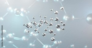 Lactose rotating 3d molecule, molecular structure of milk sugar, seamless video
