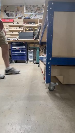 Here is another look at the rolling storage bins. The side view really gives you an idea of the shape of the storage you have available.These make great use of the space under the Kreg Universal Bench I use for my Onefinity CNC. Taking advantage of all of your space is necessary when you have a small shop. @onefinitycncofficial Kreg Tool #storage #organize #organizing #garage #shop | Making At Home