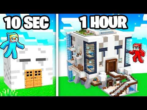 10 Seconds vs 1 Hour GHAST HOUSE Build Challenge!