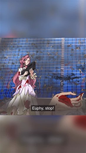 sabarudin on Instagram: "Euphemia, under the Geass’s influence, loses control and begins ordering Britannian soldiers to kill the Japanese attendees, turning the SAZ celebration into a bloodbath. | code geass episode 22 #codegeass"