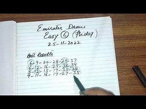 Easy Strategy To win Easy 6 Emirates Lottery