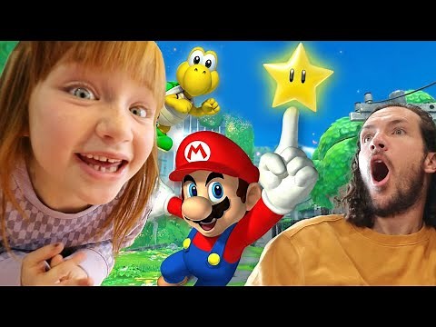 SURPRiSiNG DAD with a Mario Party!! Family Game Day and playing mini games the parents remember⭐⭐⭐