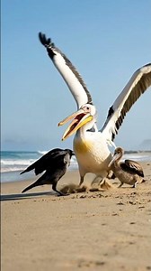The fate of the crow that attacked the pelican chick 😱😡 #animalrescue #wildlife #nature #birds