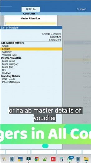 (Hindi) Group Company Auto Ledger Creation one Company to All Open sub Companies in Tally Prime