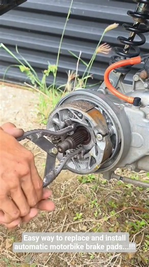 Easy way to replace and install automatic motorbike brake pads...!!!