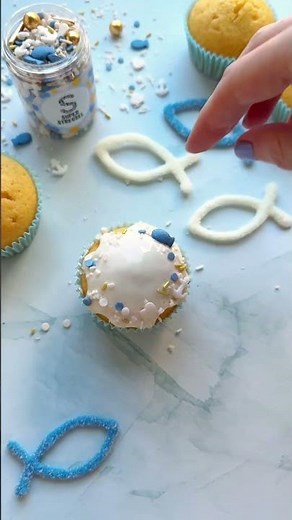 Muffin Deko Idee für Taufe & Kommunion 🐟