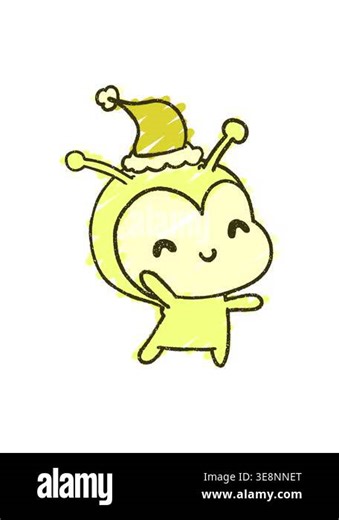 changing color animation of festive alien character Stock Video Footage - Alamy