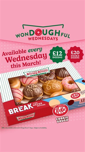 March just got a whole lot more Wondoughful 😉 Your fave offer, every Wednesday for the next 4 weeks! | Krispy Kreme UK