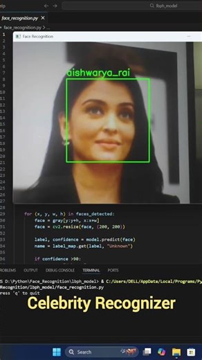 Celebrity Recognizer Using Python OpenCV #python #opencv