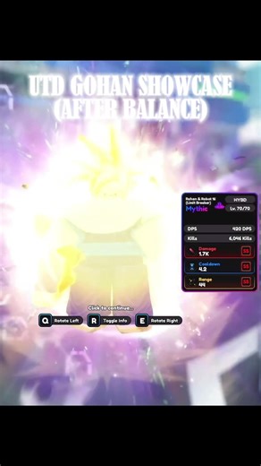 GOHAN UTD SHOWCASE #fyp #robloxfyp #universaltowerdefense #utd | Roblox